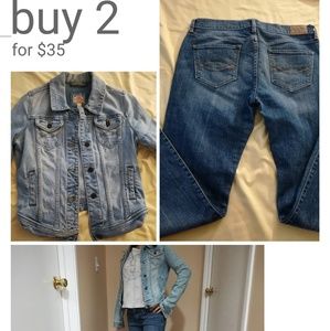Jean jacket and bootcut jeans bundle